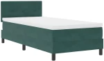 vidaXL Κρεβάτι Box Spring με Στρώμα Σκούρο Πράσινο 100x200 εκ. Βελούδο