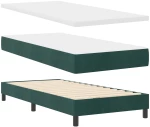 vidaXL Κρεβάτι Box Spring με Στρώμα Σκούρο Πράσινο 100x200 εκ. Βελούδο