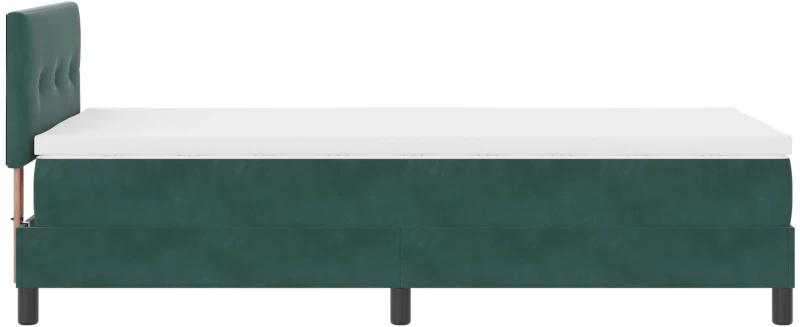 vidaXL Κρεβάτι Box Spring με Στρώμα Σκούρο Πράσινο 100x200 εκ. Βελούδο