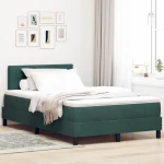 vidaXL Κρεβάτι Box Spring με Στρώμα Σκούρο Πράσινο 120x200 εκ. Βελούδο