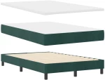 vidaXL Κρεβάτι Box Spring με Στρώμα Σκούρο Πράσινο 120x200 εκ. Βελούδο