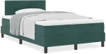 vidaXL Κρεβάτι Box Spring με Στρώμα Σκούρο Πράσινο 120x200 εκ. Βελούδο
