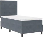 VidaXL Κρεβάτι Box Spring με Στρώμα Σκοτεινό Γκρι 90x200 εκ. Βελούδο