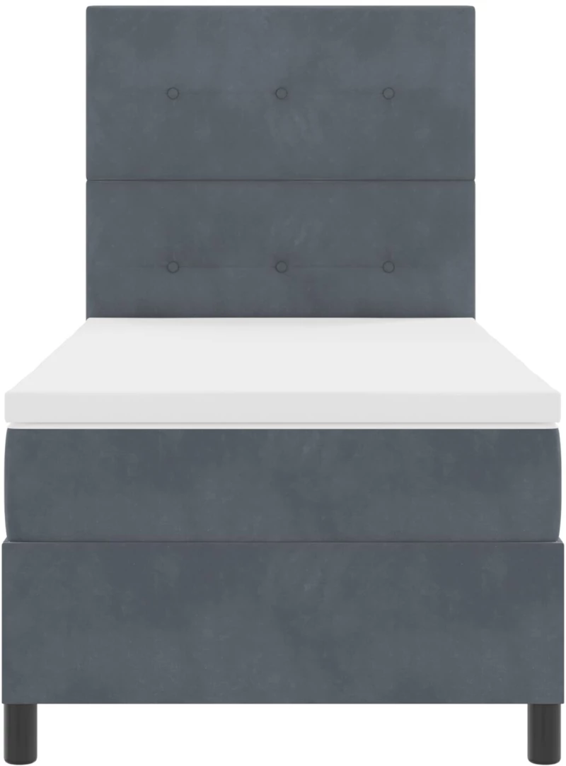 VidaXL Κρεβάτι Box Spring με Στρώμα Σκοτεινό Γκρι 90x200 εκ. Βελούδο