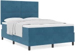 Κρεβάτι Box Spring με Στρώμα vidaXL Σκούρο Μπλε 140x190 εκ. Βελούδο