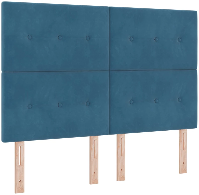 Κρεβάτι Box Spring με Στρώμα vidaXL Σκούρο Μπλε 140x190 εκ. Βελούδο