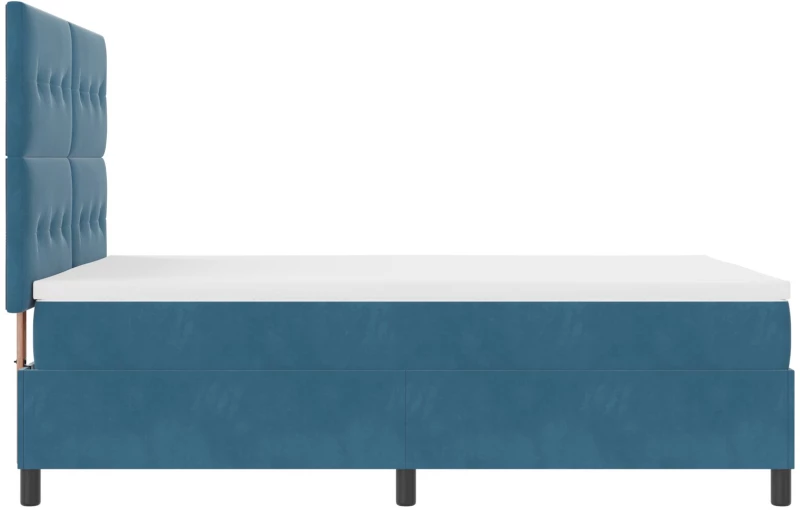 Κρεβάτι Box Spring με Στρώμα vidaXL Σκούρο Μπλε 140x190 εκ. Βελούδο