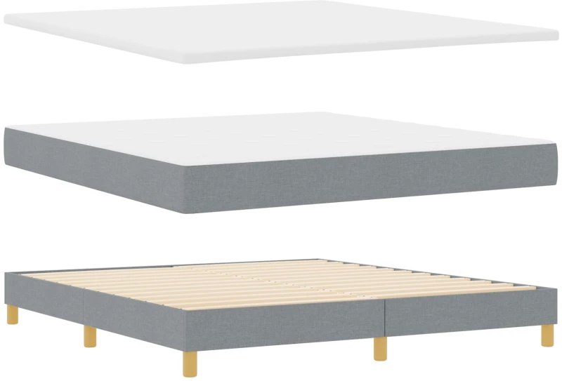 Κρεβάτι Box Spring VidaXL με Στρώμα σε Ανοιχτό Γκρι 180x200 εκ. Ύφασμα