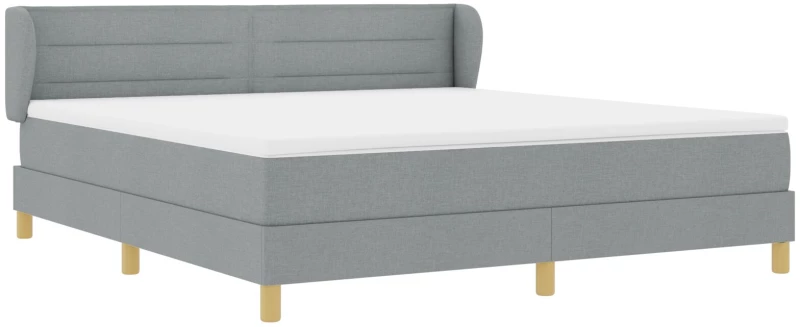 Κρεβάτι Box Spring VidaXL με Στρώμα σε Ανοιχτό Γκρι 180x200 εκ. Ύφασμα