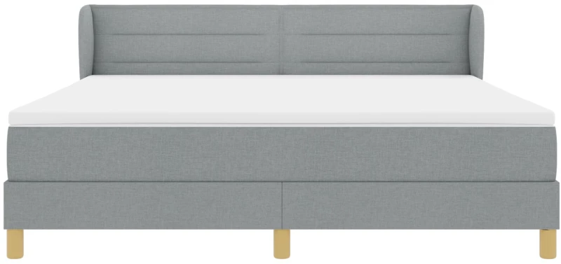 Κρεβάτι Box Spring VidaXL με Στρώμα σε Ανοιχτό Γκρι 180x200 εκ. Ύφασμα