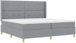 vidaXL Κρεβάτι Box Spring με Στρώμα Ανοιχτό Γκρι 200x200 εκ. Ύφασμα