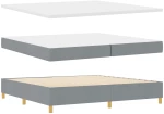 vidaXL Κρεβάτι Box Spring με Στρώμα Ανοιχτό Γκρι 200x200 εκ. Ύφασμα