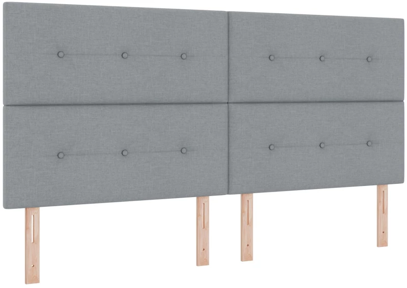 vidaXL Κρεβάτι Box Spring με Στρώμα Ανοιχτό Γκρι 200x200 εκ. Ύφασμα