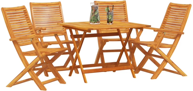 vidaXL Σετ ΚηποDining 5 Τεμαχίων - Από Μασίφ Ξύλο Ακακίας