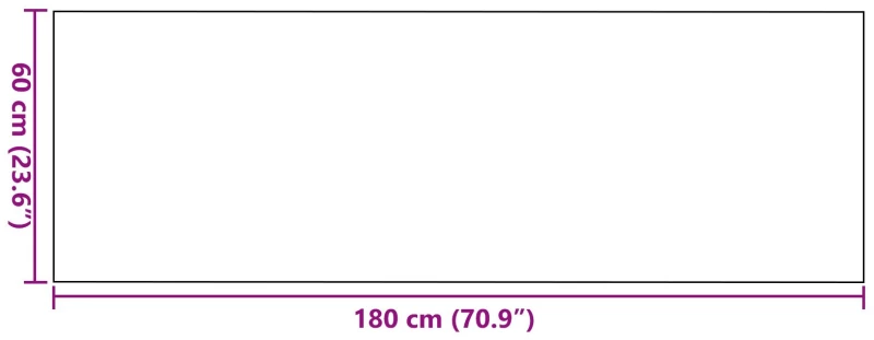 vidaXL Μαύρο Ορθογώνιο Πατάκι Πόρτας 60x180 εκ
