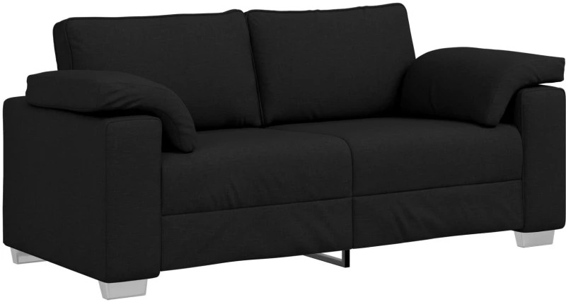 vidaXL Μαύρος Καναπές Loveseat 140 εκ Υφασμάτινος