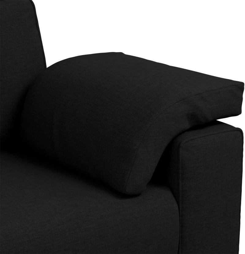 vidaXL Μαύρος Καναπές Loveseat 140 εκ Υφασμάτινος