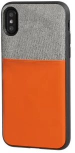 APPLE iPHONE X ΘΗΚΗ ΚΙΝΗΤΟΥ DUO POCKET ΓΚΡΙ-ΠΟΡΤΟΚΑΛΙ ΜΑΓΝΗΤΙΚΗ SILVER LINE