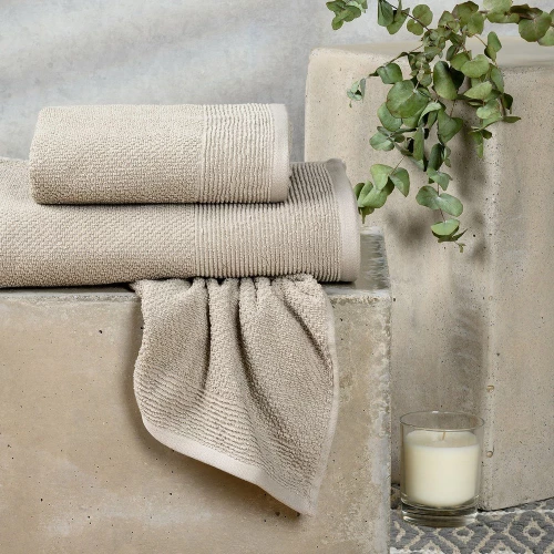 Πετσέτες Haus (Σετ 3τμχ) Light Grey Melinen Σετ Πετσέτες 70x140cm 100% Βαμβάκι