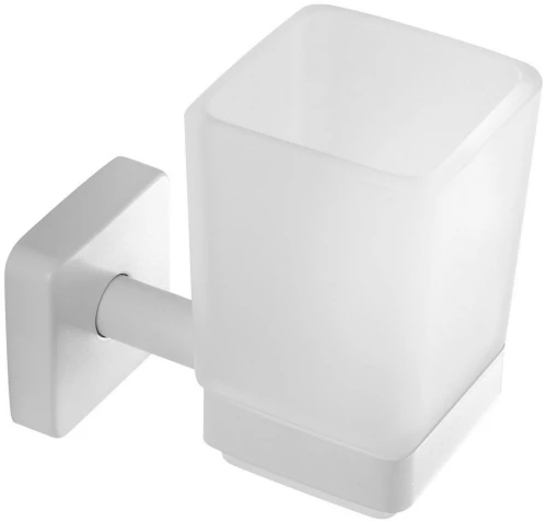 Ποτηροθήκη Quattro 450166 7x11x10cm White Mat Karag Ανοξ.Ατσάλι,Γυαλί