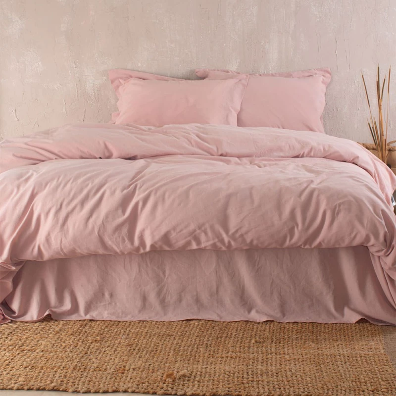 Σεντόνια Whisper (Σετ 4τμχ) Pink Ρυθμός Υπέρδιπλo 240x280cm 100% Βαμβάκι