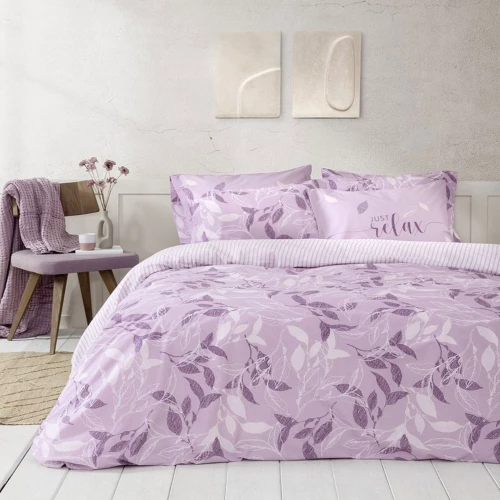 Σεντόνια Florelia (Σετ 4τμχ) Lila Nima King Size 270x280cm 100% Βαμβάκι