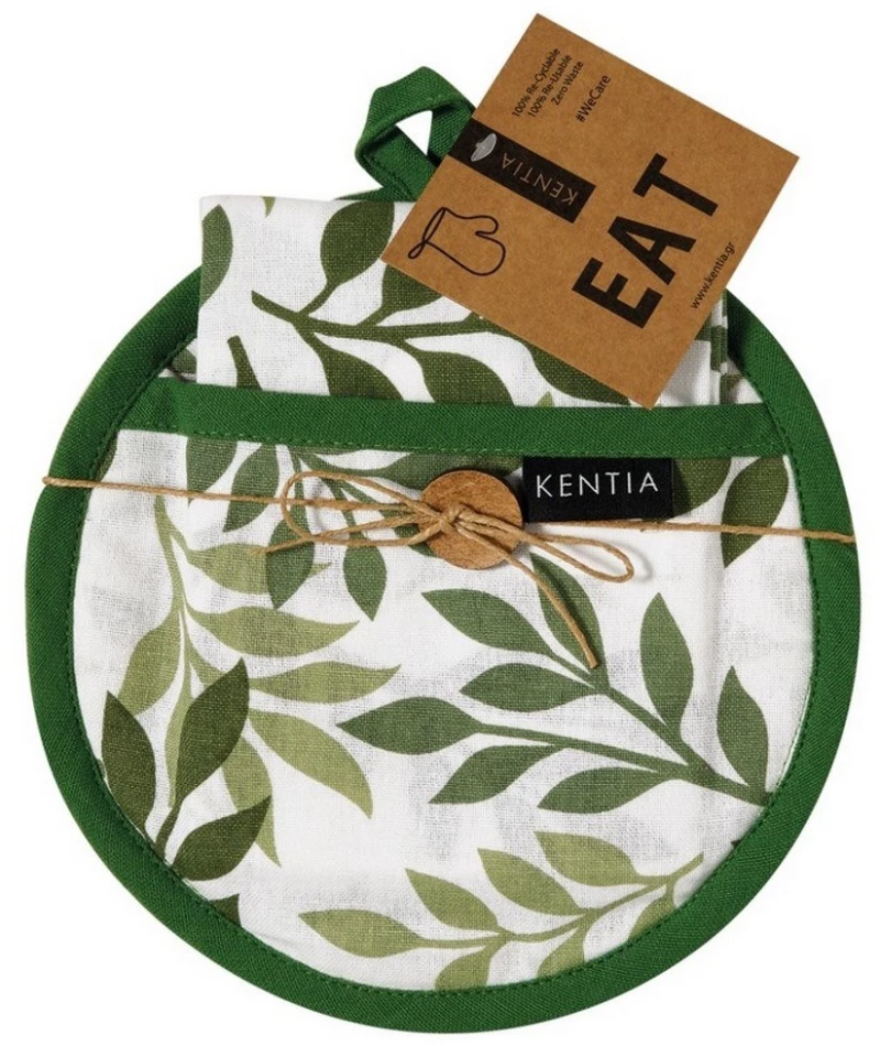 Πετσέτα Κουζίνας Pot 252 Με Πιάστρα (Σετ 2τμχ) Multi Kentia 40x70cm 100% Βαμβάκι