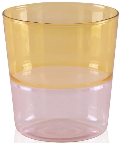 Ποτήρι Νερού 280TMA1990 8x8x9cm 320ml Yellow-Pink Hermia Γυαλί