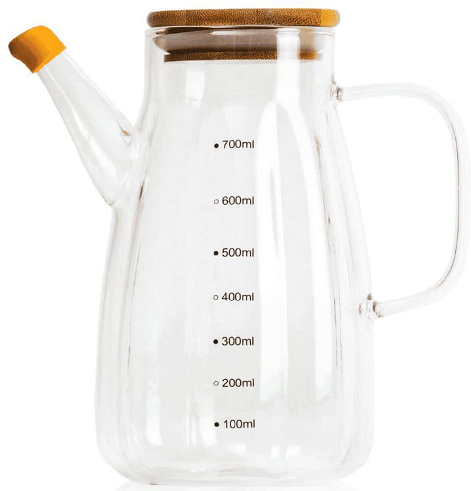 Δοχείο Λαδιού - Ξυδιού 280TMA2018 12x8x17cm 700ml Clear Hermia Γυαλί,Bamboo