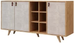 Μπουφές Prilika 811MDD3407 140x40x89cm Oak-White Μοριοσανίδα,Ξύλο