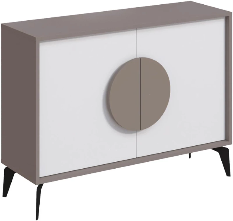 Μπουφές Gora pakoworld σε μόκα - λευκή απόχρωση 110x35.6x82εκ