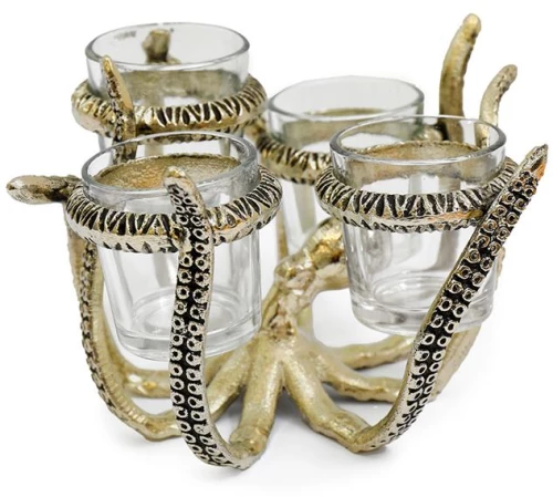 Κηροπήγιο  OCTOPUS  aluminium 19x17cm