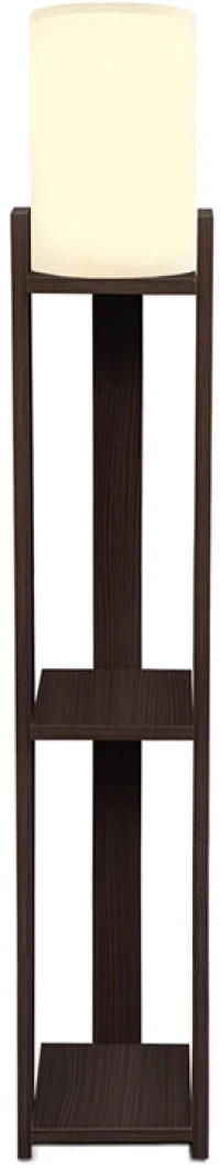 Φωτιστικό δαπέδου Verma I Megapap E27 Mdf/ύφασμα Pvc χρώμα wenge - κρεμ 18,5x18,5x142εκ.