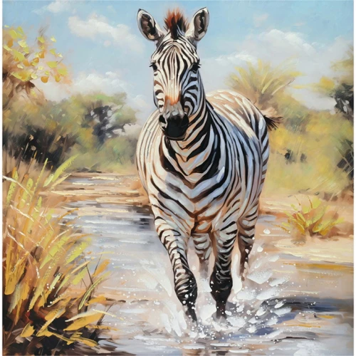 Πίνακας σε καμβά Zebrero Inart 100x3x100εκ