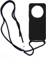 Θήκη Σιλικόνης με Κορδόνι Κολιέ για Xiaomi Redmi 14C / Poco C75 - Μαύρο