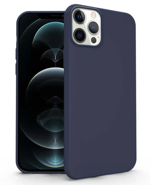 Θήκη TPU Σιλικόνης με Υφασμάτινη Επένδυση για iPhone 15 Pro - Σκούρο Μπλε