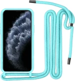 Θήκη Σιλικόνης με Κορδόνι Κολιέ για iPhone 13 Pro - Γαλάζιο