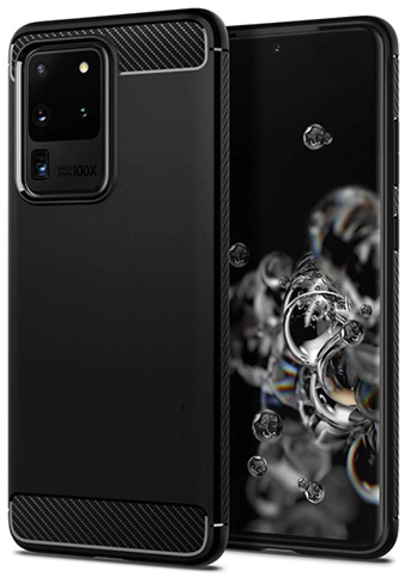 Θήκη TPU Σιλικόνης Carbon Fiber Style για Samsung S20 Plus - Μαύρη