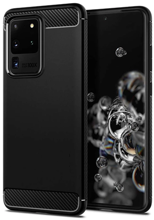 Θήκη TPU Σιλικόνης Carbon Fiber Style για Samsung S20 Plus - Μαύρη