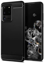 Θήκη TPU Σιλικόνης Carbon Fiber Style για Samsung S20 Plus - Μαύρη