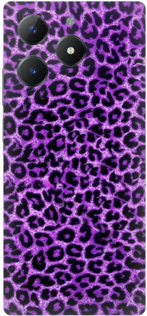 Animal Print Leopard Purple Silicone Case θήκη για Realme C63 4G