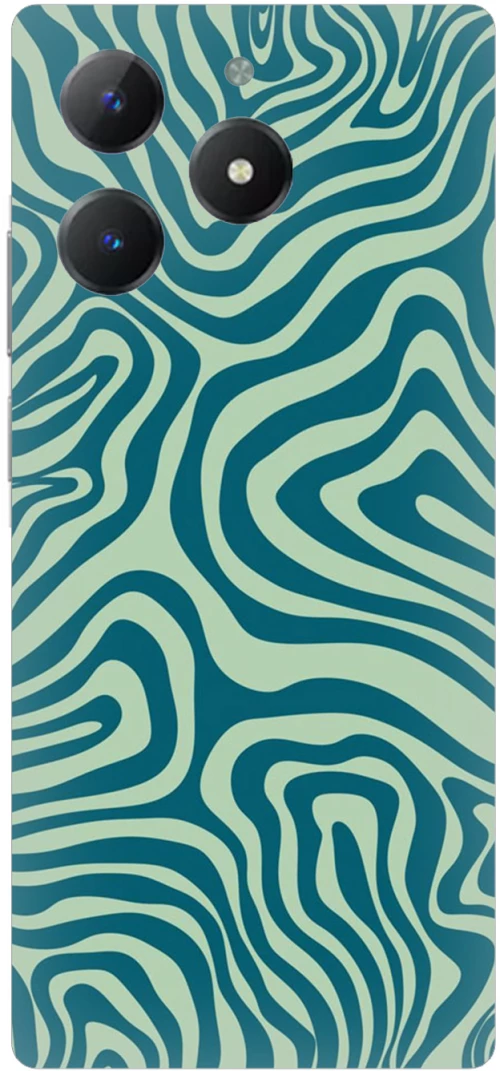 Green Lines Silicone Case θήκη για Realme C61 4G