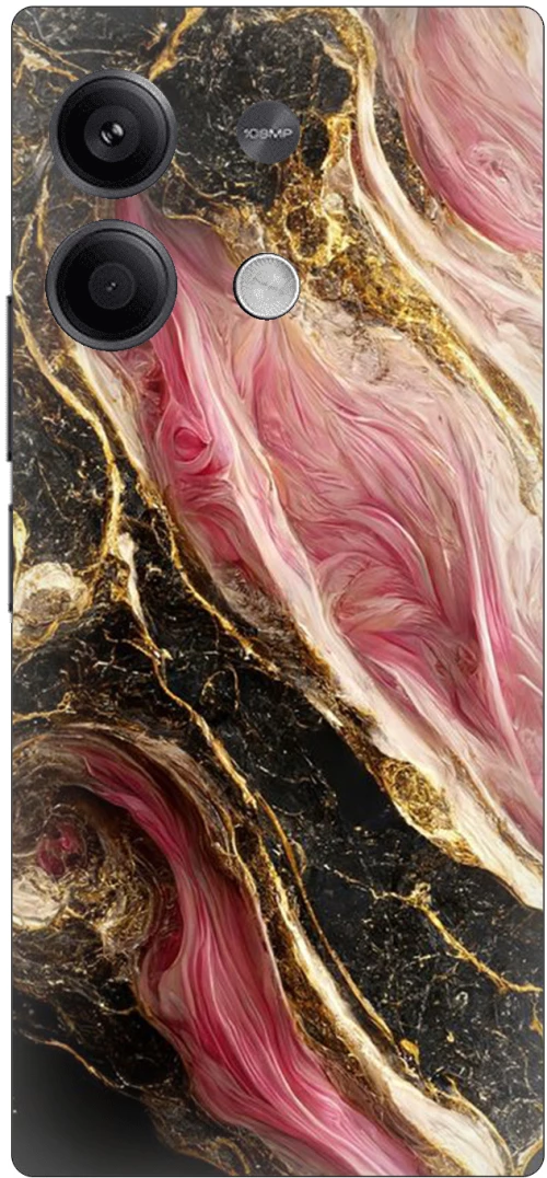 Marble Black-Pink Θήκη για Xiaomi Redmi Note 13 Pro 5G