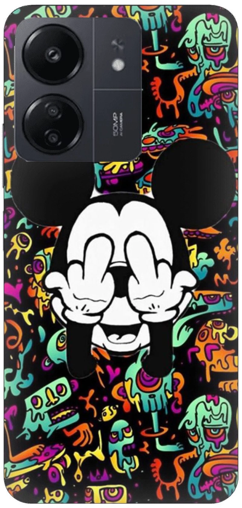 Mouse Middle Finger Silicone Case θήκη για Xiaomi Redmi 13C 5G