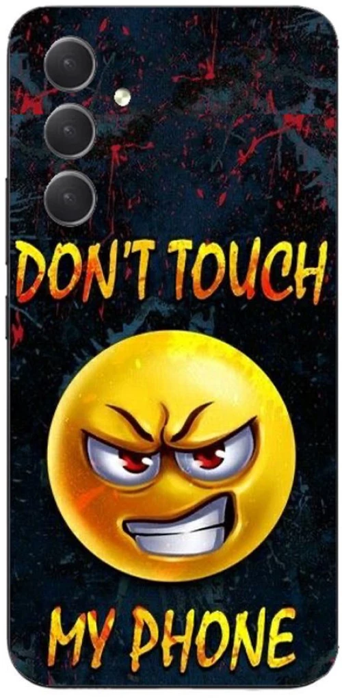 Dont Touch My Phone Emoji Silicone Case θήκη για Samsung Galaxy A54 5g yellow