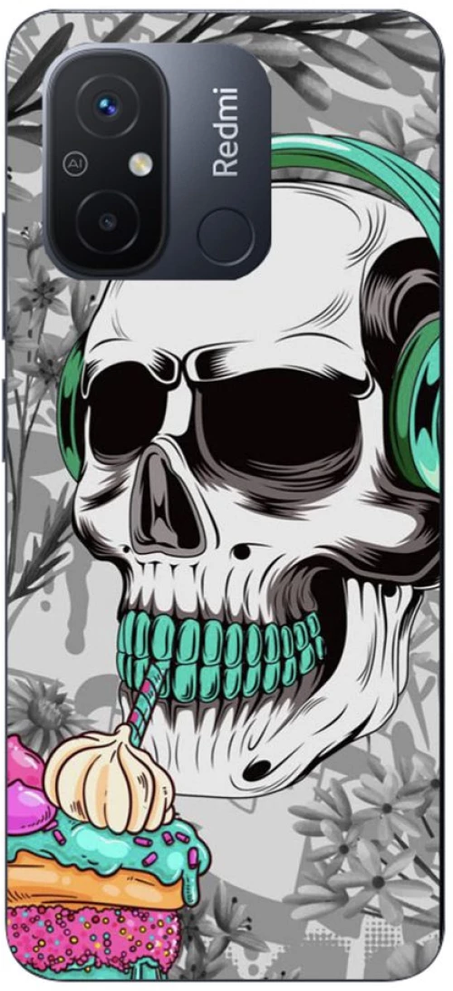 Skull Silicone case Θήκη για Xiaomi Redmi 11A white