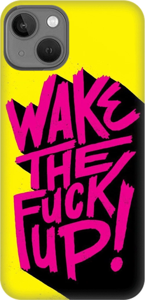 wake up Silicone case Θήκη για Iphone 13 yellow