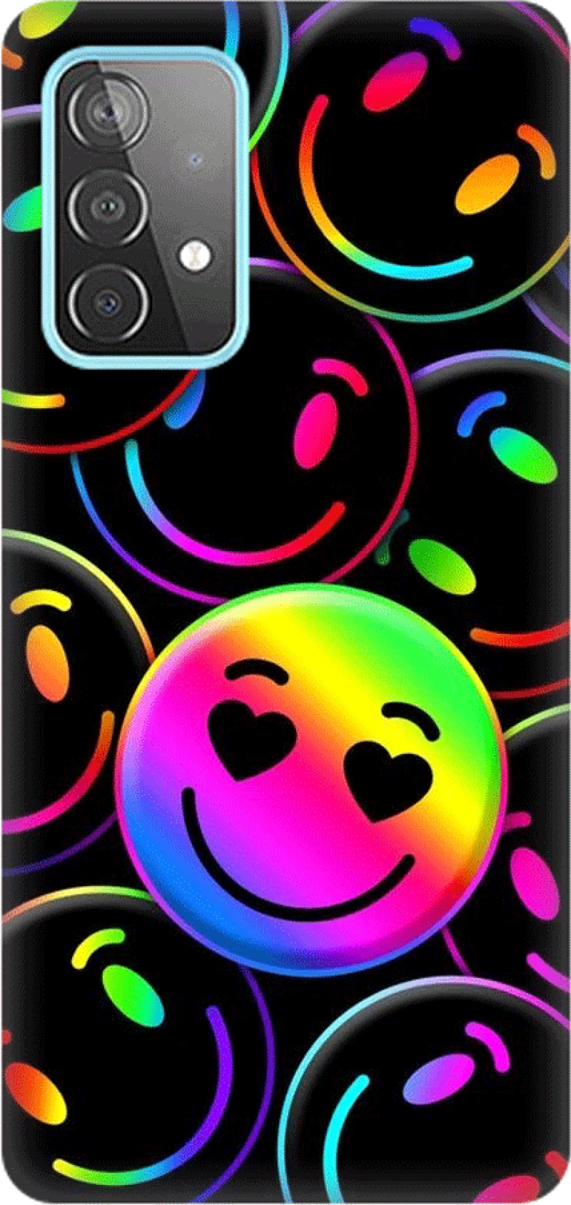 emoji heart Silicone case Θήκη για Samsung Galaxy A52s / A52 5G / A52 4G black
