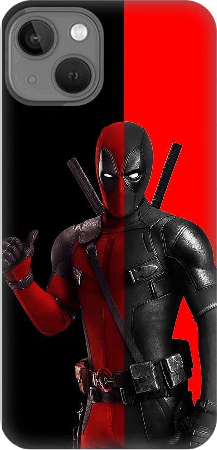 wade wilson Silicone case Θήκη για iPhone 14 red-black