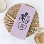 Πετσέτα Κουζίνας (50x70) Waffle Let's Cook Λιλά βαμβακερή Borea